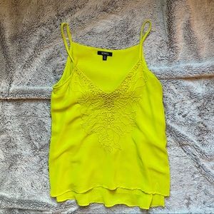 Floral Neon Yellow Tank Top XOXO - XS